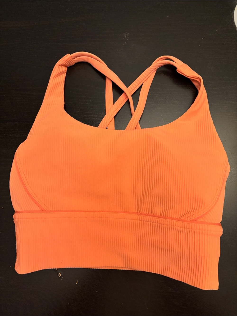 lululemon athletica Ribbed Strappy Sports Bralette in Bright Orange